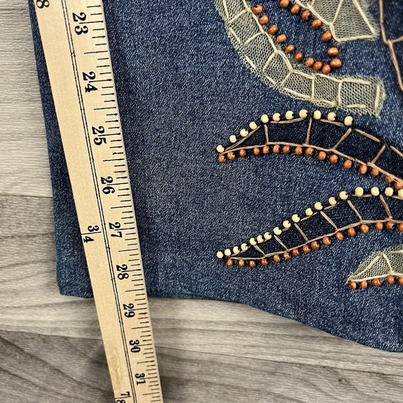 Crest Jeans Denim Pants Womens 15 Blue Bootcut Medium Wash Mid‎ Rise Embroidered - Picture 8 of 15